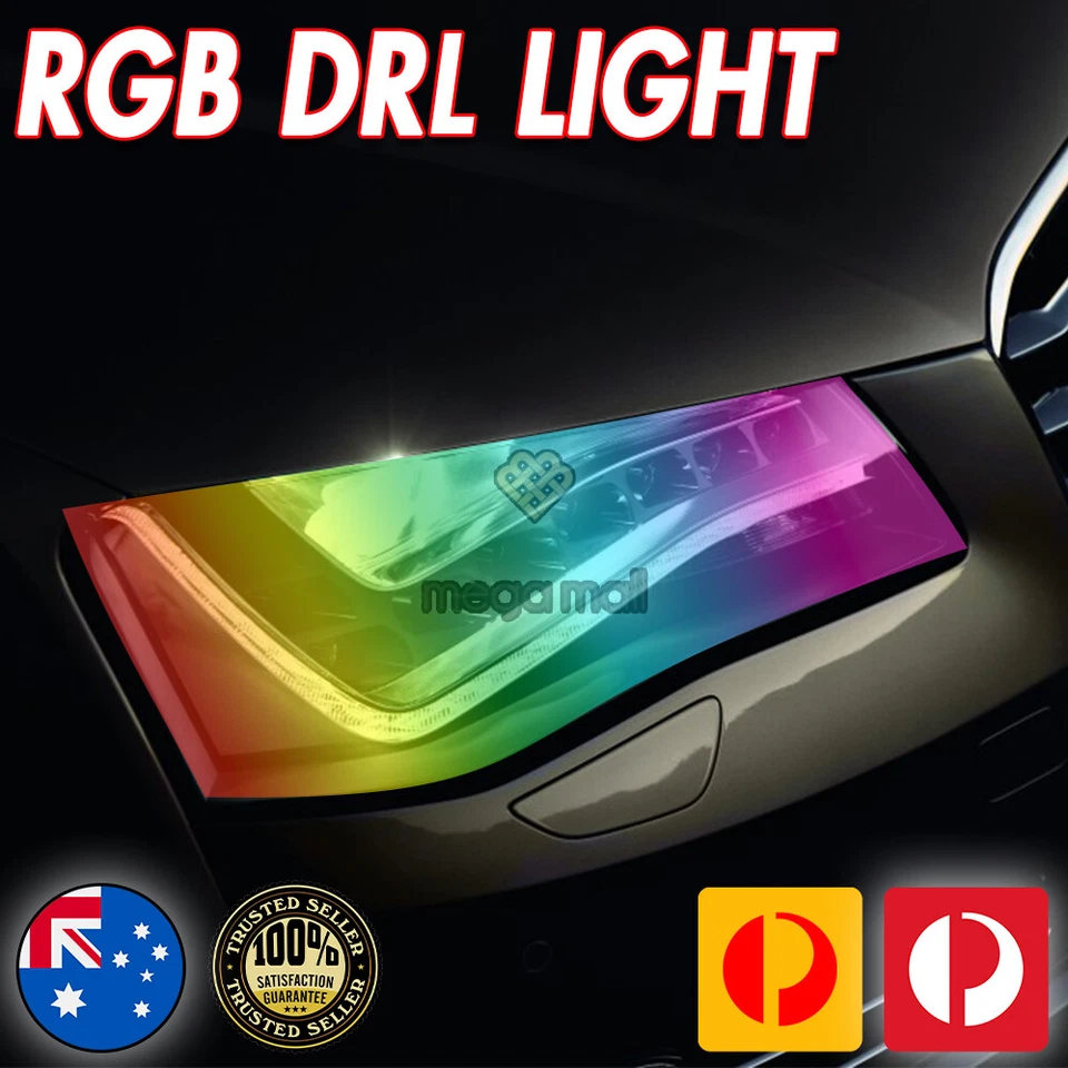 Tira de señal de giro LED DRL secuencial delgada RGB para faros de coche Audi barrido remoto Foto 1 de 4