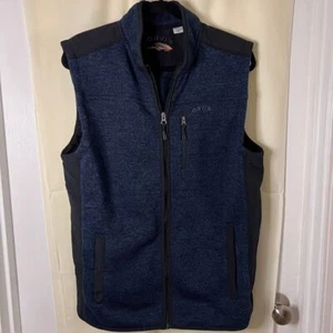 Orvis Men's R65 Sweater Fleece Vest Navy Blue Black Contrast Panels-Comfort-SZ L - Picture 1 of 9