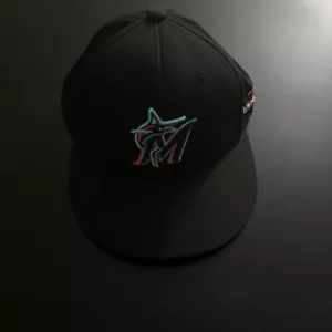 Miami Marlins Strapback Hat Cap Black OSFM Team MLB by OC Sports - Picture 1 of 7