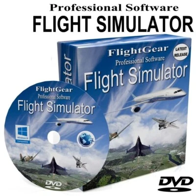 FlightGear Flight Simulator 2023 Professional Fly Sim DVD for Windows 11 10 8 PC - Image 1 of 4
