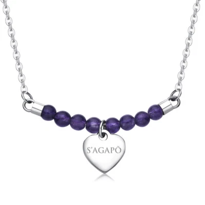 COLLANA DONNA CON CUORE S'AGAPO HAPPY SHAC16 (0853) VP24 - Immagine 1 di 2
