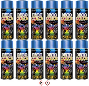 12 Stück 400ml blau Metallic Lackspray Lack Sprühlack Spraydose  15 390 - Bild 1 von 2