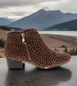 Rebecca Minkoff Cheetah Chelsea Macri Leather Booties Size 6.5 - Picture 1 of 6