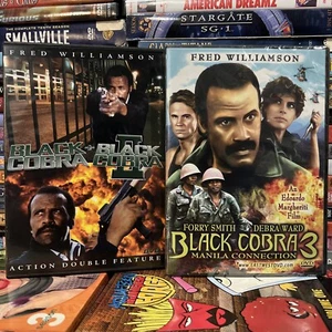 Black Cobra AKA Cobra Nero 1-3 DVD Lot of 2 Fred Williamson Action Cult Classics - Picture 1 of 12