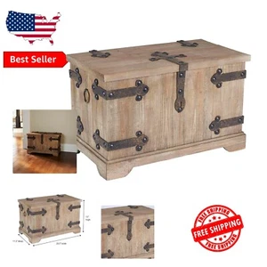 Handmade Small Victorian Trunk with Hinged Lid & Metal Accents – Rustic Elegance - Picture 1 of 8