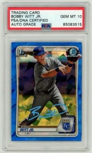 Bobby Witt Jr. Signed 2020 Bowman Chrome Sapphire Edition BCP25 PSA GEM 10 AUTO - Picture 1 of 2