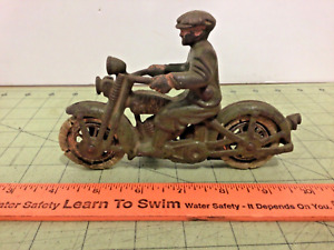 Vintage cast iron Harley Davidson motorcycle civilian rider original condition