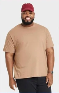4XLT- Big and Tall T-Shirt BROWN Goodfellow Crew Neck Short Sleeve - Picture 1 of 5