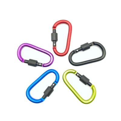 2 Feuerwehr Alu Karabinerhaken Karabiner Schnapphaken Schraubkarabiner Schlüssel - Bild 1 von 2