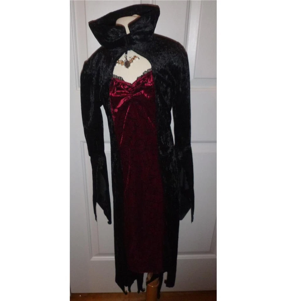 Girls GOTHIC VAMPIRA Vampiress Halloween Costume Size L 8/10  XL 10/12 Dress NWT - Image 1 of 1