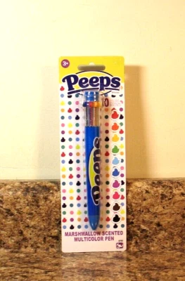 Peeps Marshmallow Scented Multicolor Pen 10 Colors & Scents Blue NEW - Image 1 of 3
