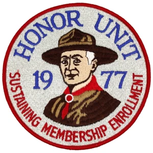 Parche Chaqueta Inscripción Membresía Sostenedor Unidad de Honor 1977 COMO NUEVO 5-3/4" - Imagen 1 de 2