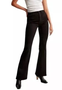 NWT Abercrombie & Fitch The Flare Ultra High Rise Jeans Black 2/26 - Picture 1 of 10