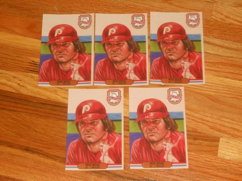 very rare phillies pete rose 2017 canceled wall of fame 4x6 post cards set of 5 Cover