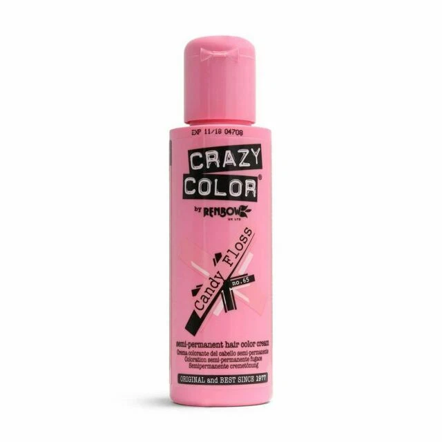 Crazy Color No.65 100ml Semi Permanent Hair Color Cream - Candy Floss