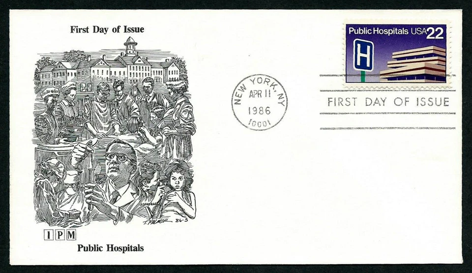 USA, SCOTT # 2210, IPM FDC COVER - PUBLIC HOSPITALS, YEAR 1986 - Image 1 of 1