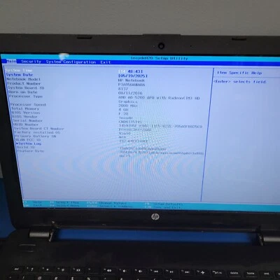 Ноутбук HP 15-AF131DX 15,6 дюйма A6-5200 2,0 ГГц 4 ГБ RAM Windows 10/11 - Изображение 1 из 4