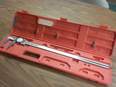24" PRECISION STAINLESS STEEL DIAL CALIPER-HEAVY DUTY 0.001" grad. Depth measure - Image 1 of 4