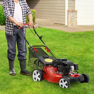 Petrol Lawn Mower Self Propelled Electric Start 5HP 4-Stroke 140cc Cut Lawnmower - Picture 1 of 23