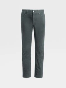 NWT Ermemegildo Zegna Dark Gray Five-Pocket Textured Slim Jeans 38US $595.00 - Picture 1 of 11