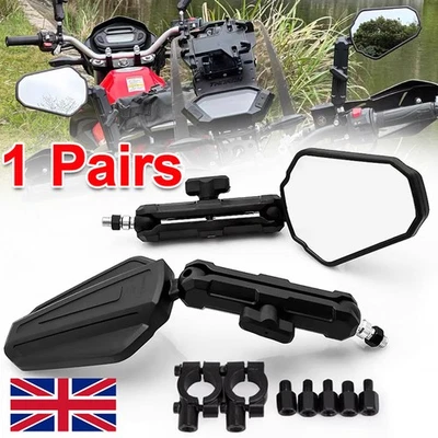 2X Folding ADV Motorcycle Mirrors Rearview Mirrors Adventure Mirror For UTV/ATV - Image 1 of 4