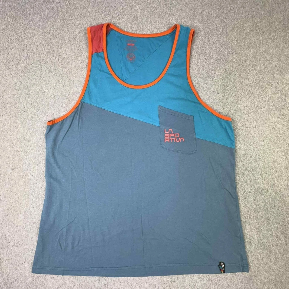 La Sportiva Dude 背心衬衫男式 XL 蓝色跑步训练户外远足多件 — 第 1/4 张图片