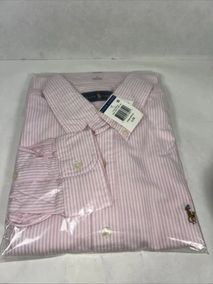 Ralph Lauren Regular Fit Men's L Pink White Plaid Long Sleeve Button Down Shirt - Image 1 of 4