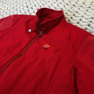 Paul & Shark Yachting Red Jacket XXXL/XL Full Zip Ribbed Collar Nautical Lining - Picture 1 of 20