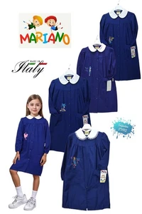 Grembiule bimba bluette ricamato per scuola elementare MARIANO - Picture 1 of 41