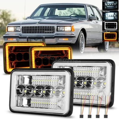 Faros LED H4 de haz alto/bajo DRL giro 4x6" para Chevrolet Caprice 1977-1986 Foto 1 de 4