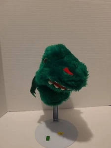 Alligator or dinosaur hand Puppet Green Plush Stuffed Animal Vintage - Picture 1 of 4