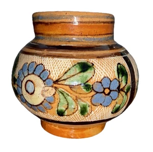 Vintage Mexican Hand Painted Small Pottery Vase - Picture 1 of 5