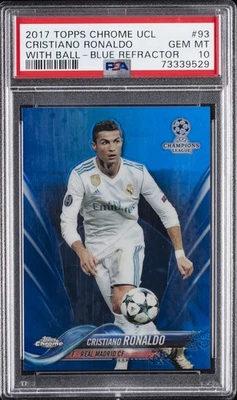 2017 TOPPS CHROME CHAMPIONS LEAGUE #93 CRISTIANO RONALDO 26/150 PSA 10 - Image 1 of 2