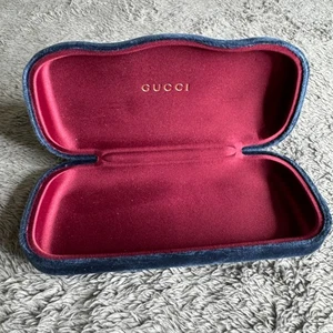 Gucci Sonnenbrille Brillenetui Blau Samt Clamshell Klein Gucci Etui - Bild 1 von 4