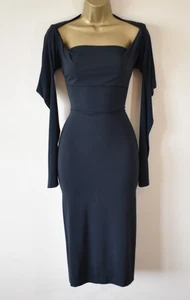 VIVIENNE WESTWOOD Vintage Witches Dress L Black Pointed Sleeve Midi Pencil YK2 - Picture 1 of 11
