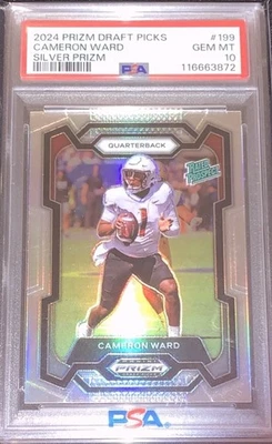 2024 Cam Ward Panini Prizm Draft Picks Silver Cam Ward. Ebay 1/1 Pop 45 - Image 1 of 2