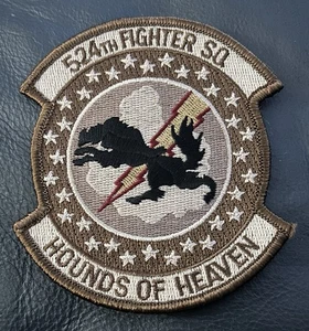 524th FS HOUNDS Of HEAVEN USAF F-16 Falcon Desert Squadron Patch / NEU - Bild 1 von 2