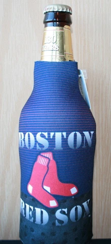 Boston Red Sox Steel Zip Bottle Cooler, Coozie Insulator MLB Koozie Cover