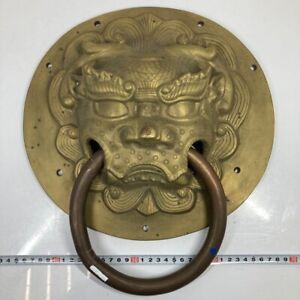 Vintage Antique Bronze Doorknob Door Knocker Lion's Head Very Large Heavy castle
