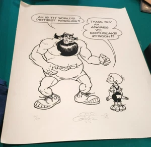 Signed Al Capp Original Lil Abner Serigraph 1976 Earthquake Mcgoon - Picture 1 of 7