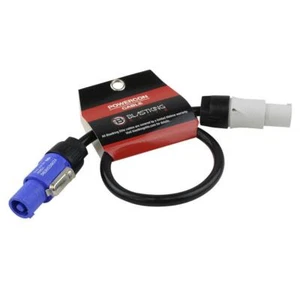 Cable macho Blastking 1,5 pies/0,45 m Powercon azul macho a Powercon blanco macho - Imagen 1 de 3