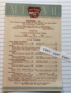 FRÜHE PRR PENNSYLVANIA EISENBAHN SELTENE ZUGKARTE ABENDESSEN 75 ¢ BIER 20 ¢ NEUE POSTKARTE - Bild 1 von 1