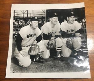 1951 Boston Al Evans - Buddy Rosar - Matt Batts Baseball Photo 