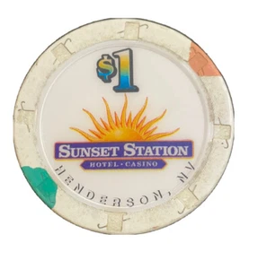 Sunset Station Hotel Casino $1 One Dollar Poker Chip Medaille Henderson NV Sun Set - Bild 1 von 9