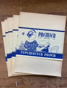 5 Packs NOS Deadstock VTG 40's Typewriter Paper, 500 Sheets, Graphic of Woman - Picture 1 of 5