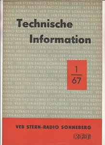 VEB Stern Radio Sonneberg 1 1967 RFT DDR Technische Information - Bild 1 von 1