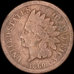 1860 1C Indian Head Cent Round Bust Uncertified Circulated BN - Picture 1 of 2