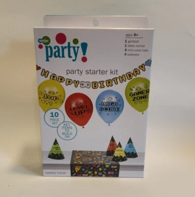 Suministros para fiestas de videojuegos decoración de fiesta de cumpleaños con temática de juegos 10 piezas Foto 1 de 4