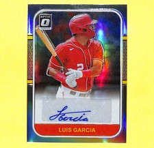 2021 Donruss Optic Luis Garcia Silver Auto Autograph Rookie Card Nationals ID1