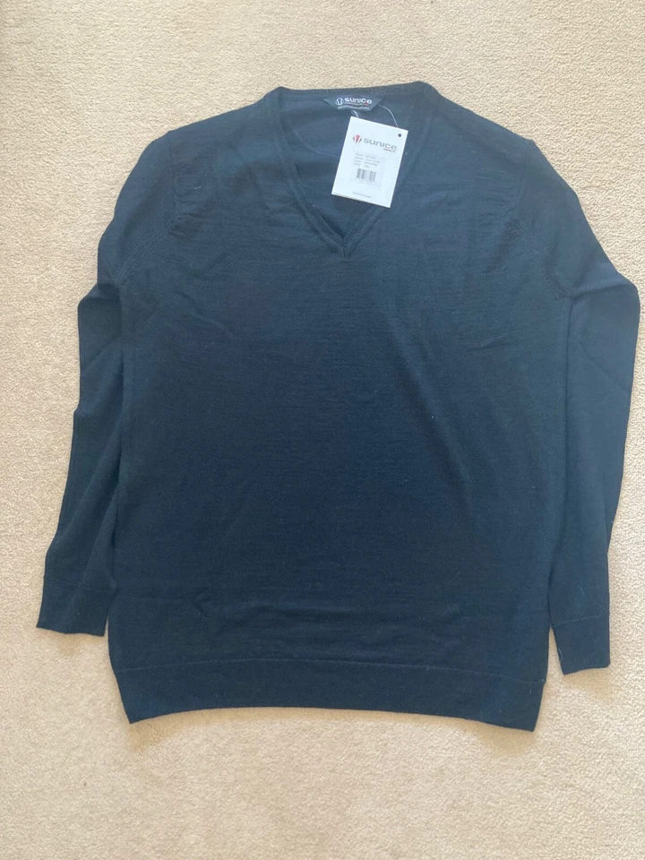 Sunice Womens Jane V-Neck Golf Sweater-RRP £59.99 -BNWT-Black - Image 1 of 2